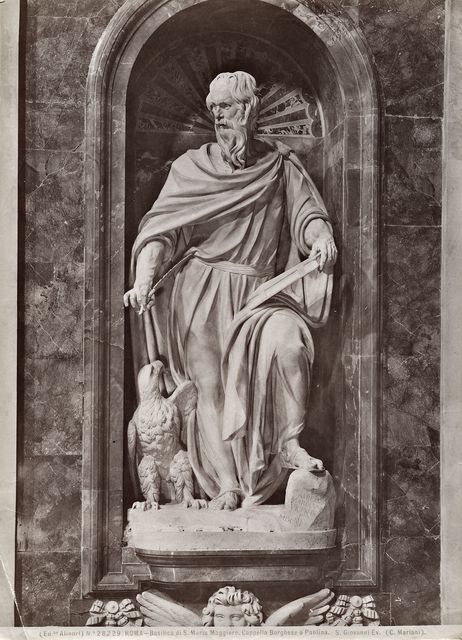 Alinari, Fratelli — Roma - Basilica di S. Maria Maggiore. Cappella Borghese o Paolina. S. Giovanni Ev. (C. Mariani) — insieme